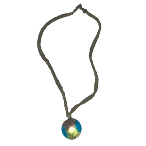 glass pendant rope necklace
